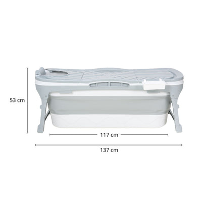 LZQ Opvouwbare badkuip voor volwassenen, met temperatuurweergave, mobiele badkuip, opvouwbare badkuip met afdekking, inklapbaar bad met mand, voor badkamer, douche en balkon, 132 x 61 x 54 cm LZQ Opvouwbare badkuip voor volwassenen, met temperatuurweergave, mobiele badkuip, opvouwbare badkuip met afdekking, inklapbaar bad met mand, voor badkamer, douche en balkon, 132 x 61 x 54 cm