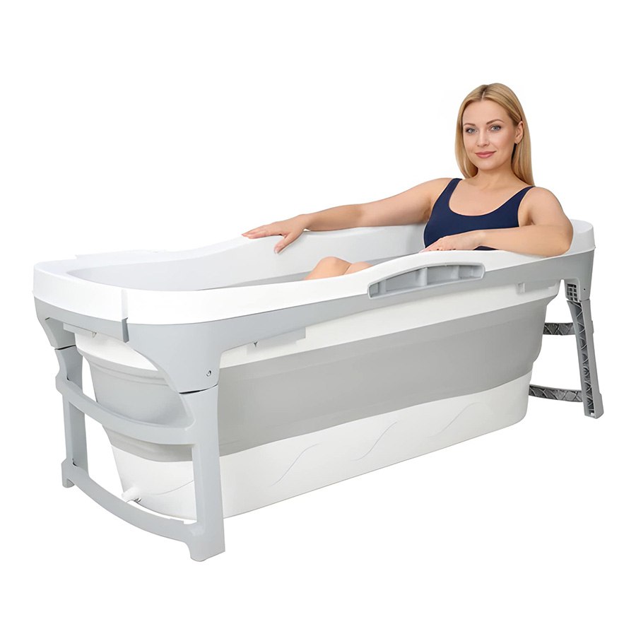 Foldable bathtub for adults, outdoor ice bath, the most comfortable choice for the family bath, 117 x 62 x 55 cm (117 grey Foldable bathtub for adults, outdoor ice bath, the most comfortable choice for the family bath, 117 x 62 x 55 cm (117 grey